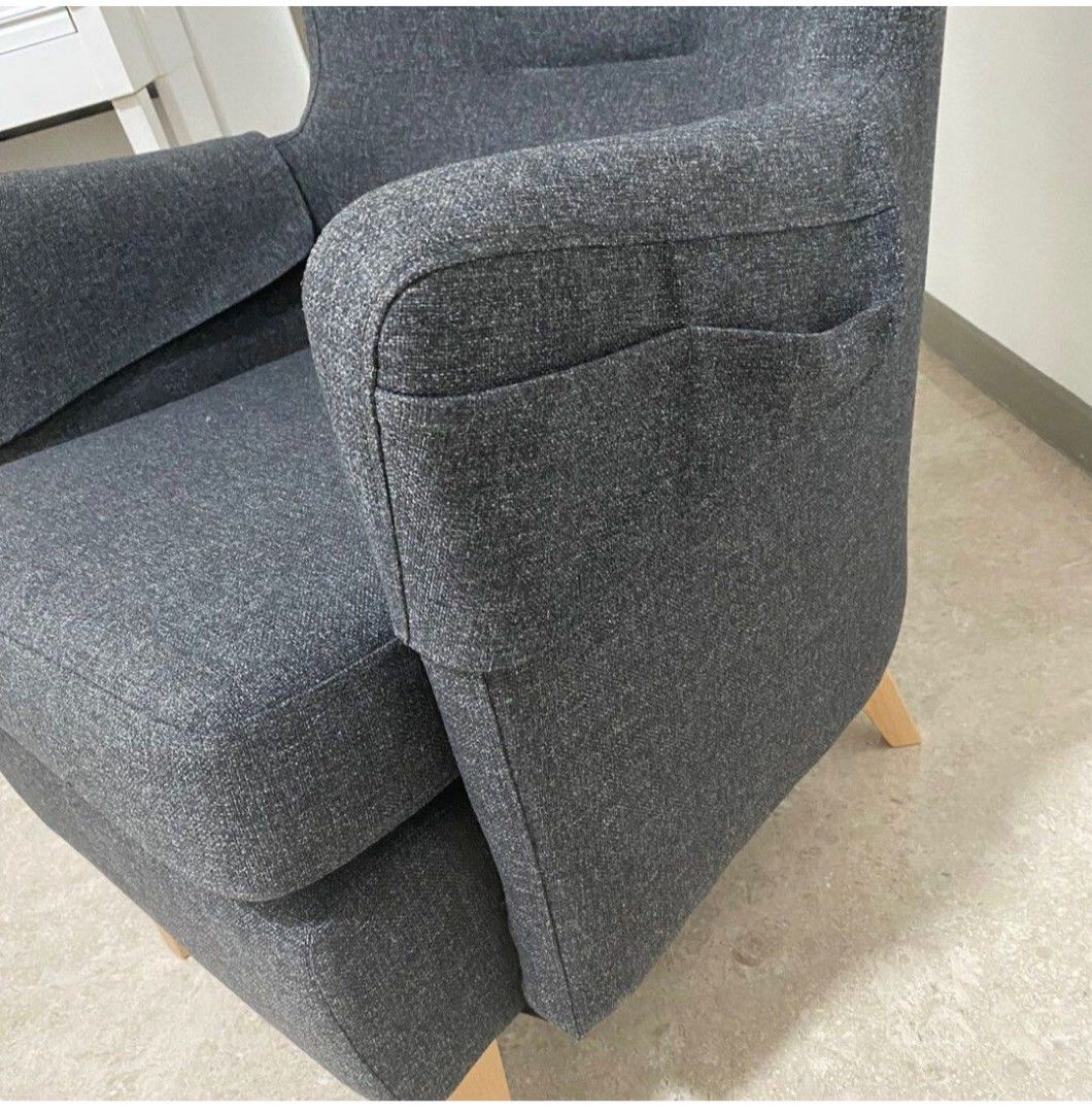 Grey Armchair IKEA OMTANKSAM, Furniture & Home Living, Furniture