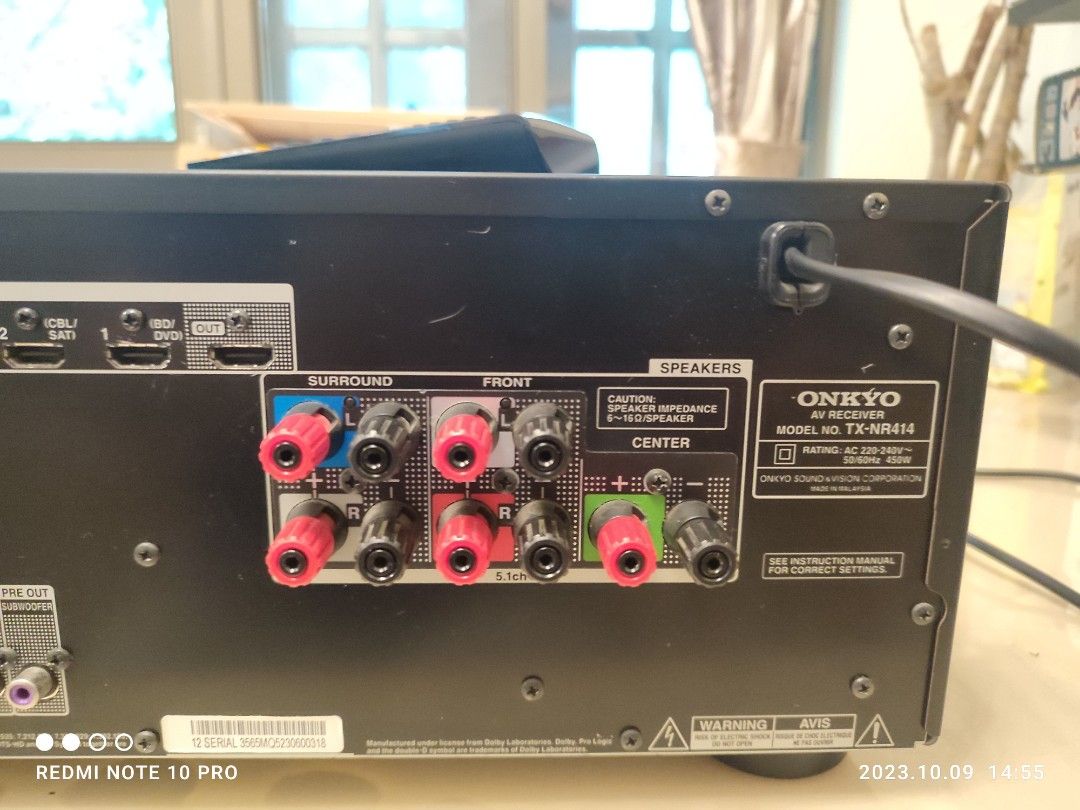 Onkyo TXNR414 AV Receiver, 音響器材, Soundbar、揚聲器、藍牙喇叭、耳擴 Carousell