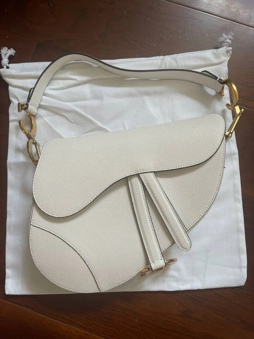 White dior saddle bag mini on sale