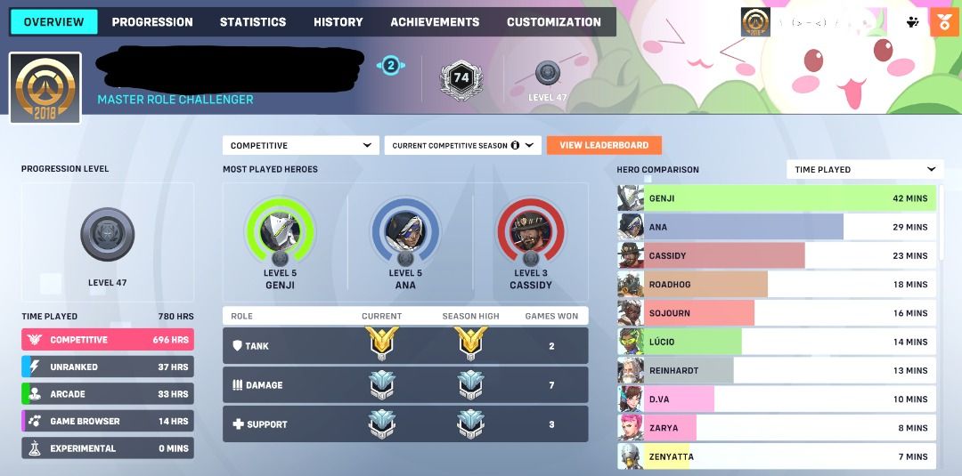 Overwatch 1 Account Peak Masters 2 DPS 1000 Overwatch Coins Lots