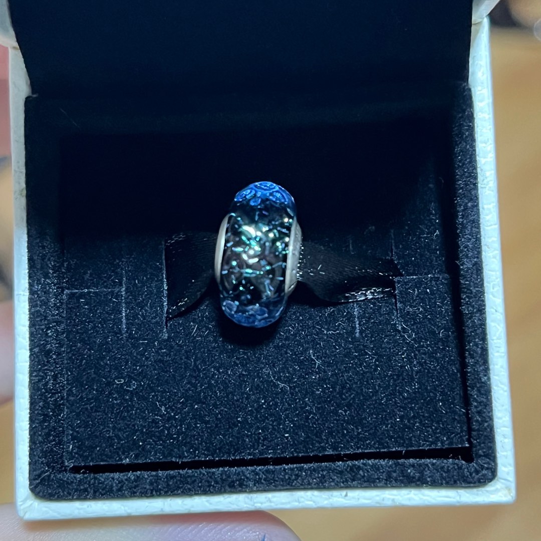 Pandora wavy dark blue murano glass ocean charm, Women's Fashion, Jewelry &  Organisers, Charms on Carousell