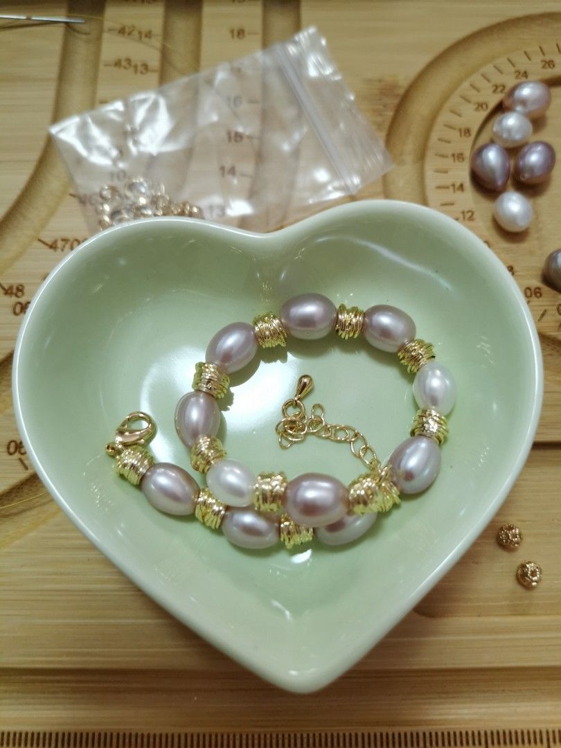 Champagne pearl bracelet on sale