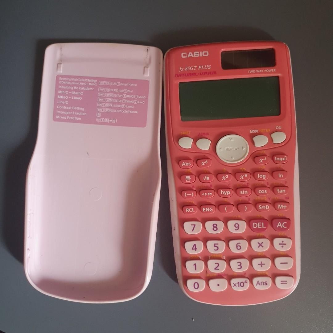 Pink Casio FX 85GT Plus 2 Way Powered Scientific Calculator