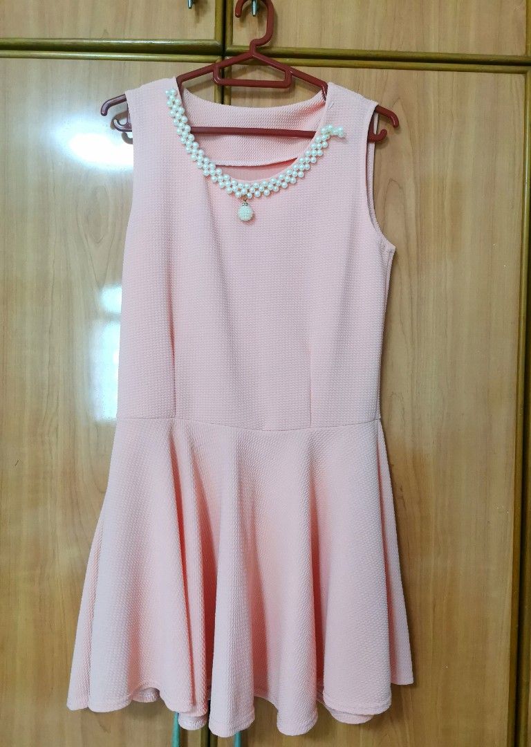 strapless open back dress Novara Mini Dress in Pink
