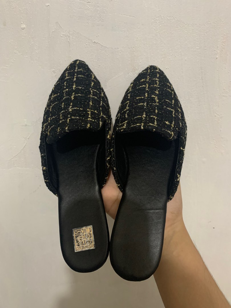 plaid pattern mules Women s Fashion Footwear Flats Sandals on