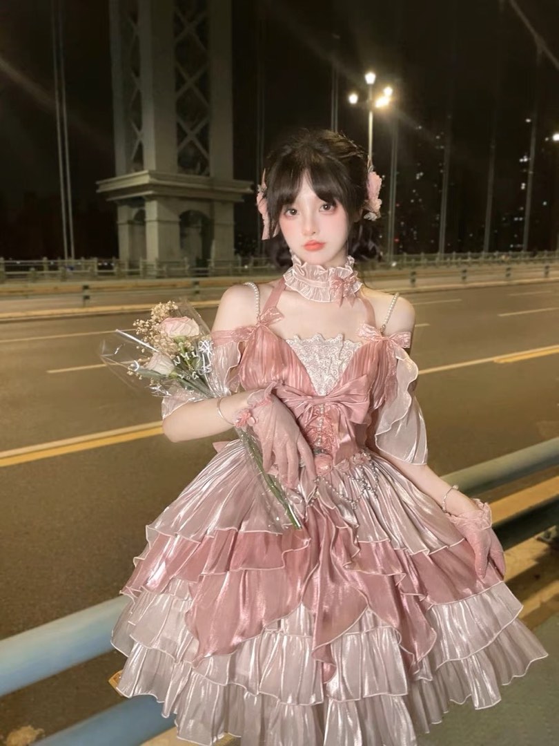 PO Cutesy PinkDress birthday prom tea party Women #39 s