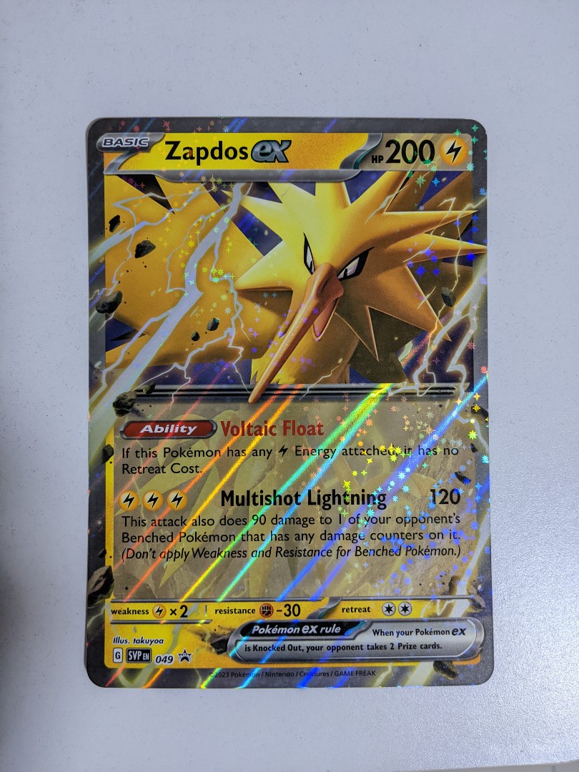 Pokemon TCG: 151 Zapdos Promo Cards Ex 049 Black Star & Jumbo