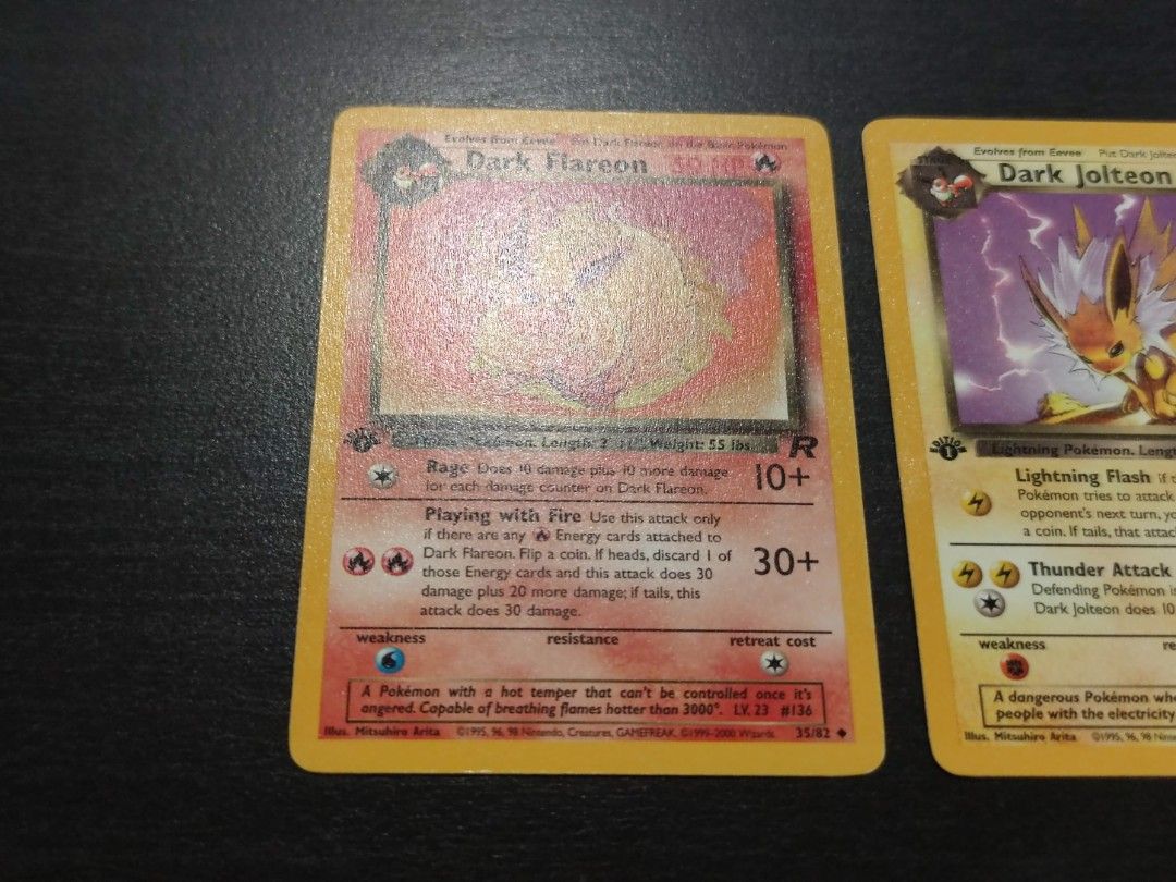 Pokemon Dark Flareon & Dark Jolteon First Edition Set, Hobbies & Toys, Toys  & Games on Carousell