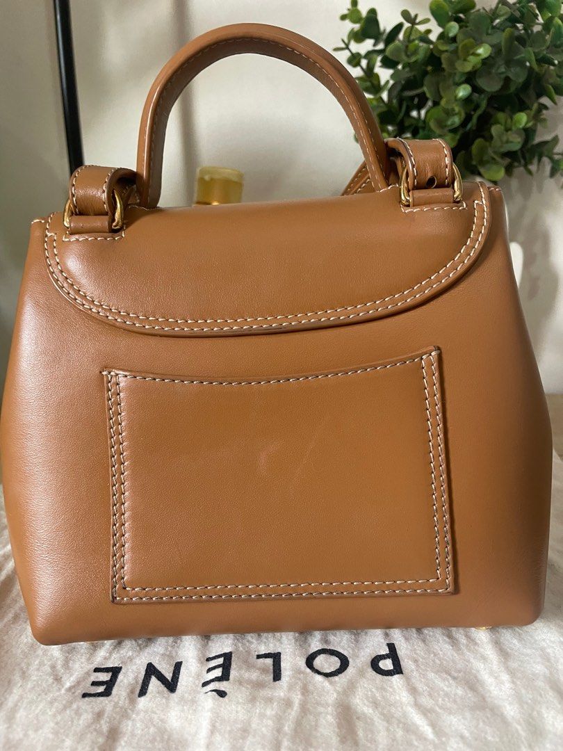 Numéro un nano leather crossbody bag Polene Camel in Leather - 23172448