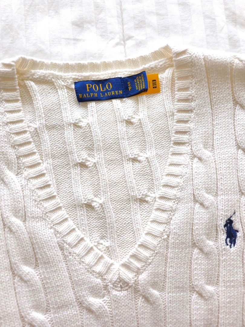 Polo women's cotton cable knit deals sweater