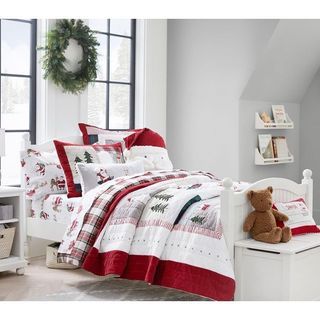 Pottery Barn Rudolph® And Bumble® and Heritage Santa Organic Bedsheet Flatsheet Pillowcase