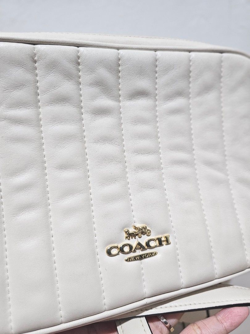Coach Jes Crossbody Handbag w/ Linear Quilting (Chalk) New With Tags Retail  $428
