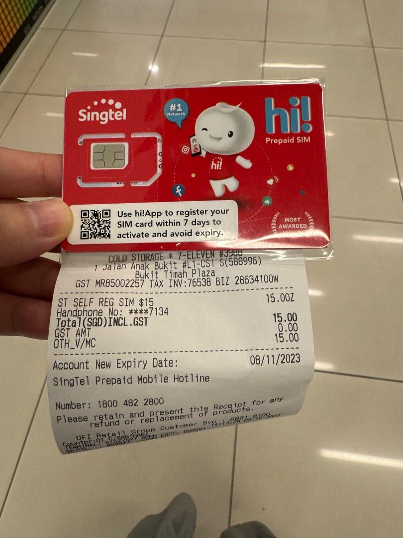Prepaid SingTel SIM card, Mobile Phones & Gadgets, Mobile & Gadget