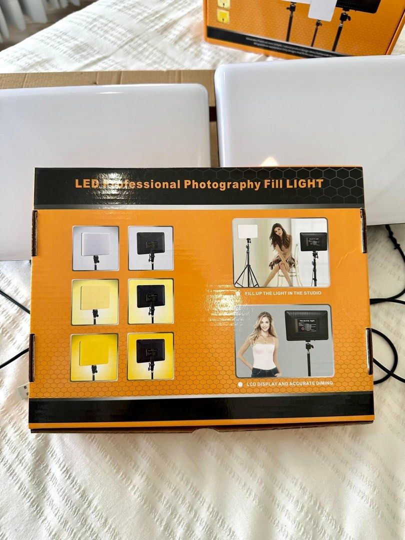 Professional Lighting (Category: Electrical, Adaptors & Sockets) located in Taytay. Submitted by dreamcatchers.ph (Listing ID 1259108545, Image 3). Description: 10 inches unused back professional led light for vlogging and make-up or online selling. Unused opened for testing only! Malakas ang ilaw. Adjustable color and brightness..