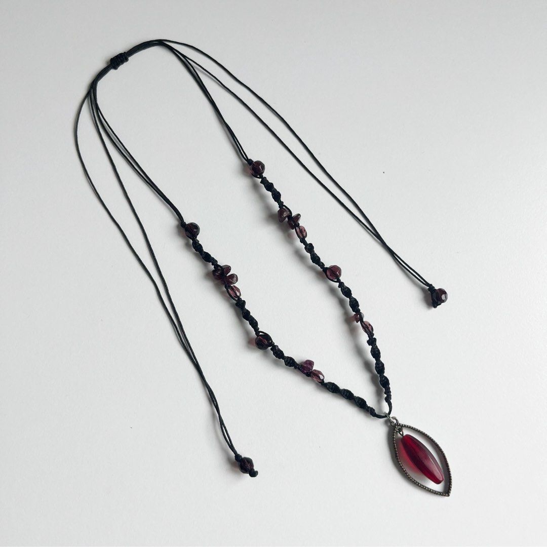 Red cord necklace top