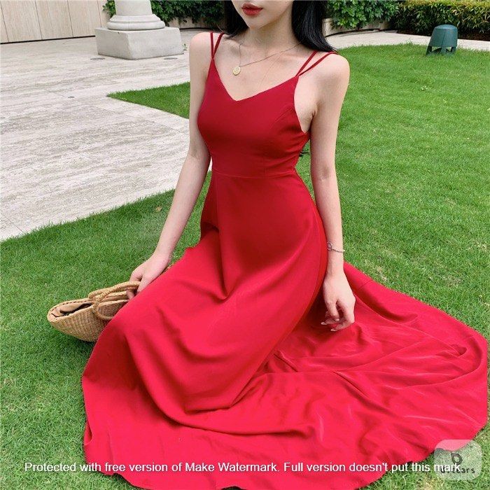 White and clearance red long dress