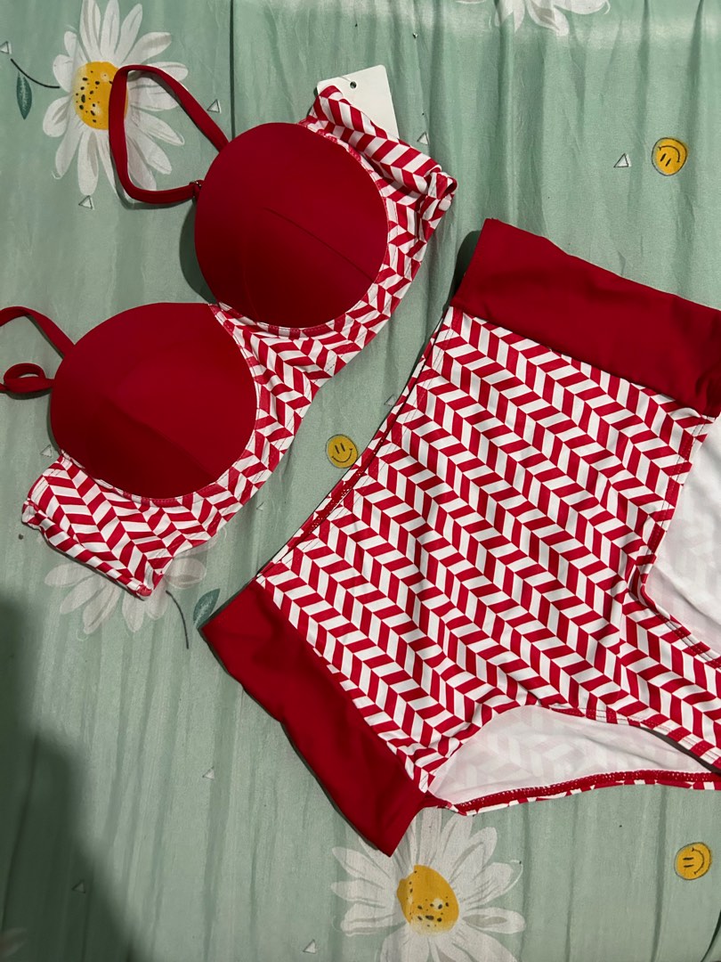 Red two piece swimsuit, Women's Fashion, Swimwear, Bikinis & Swimsuits