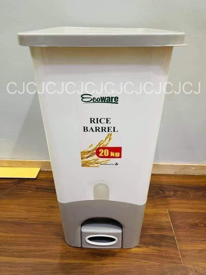 rice dispencer (Category: Storage Boxes & Baskets) located in Manila. Submitted by espinosakimrhian (Listing ID 1259087386, Image 3). Description: 590php :20KILOS ECOWARE RICE BARREL CONTAINER.