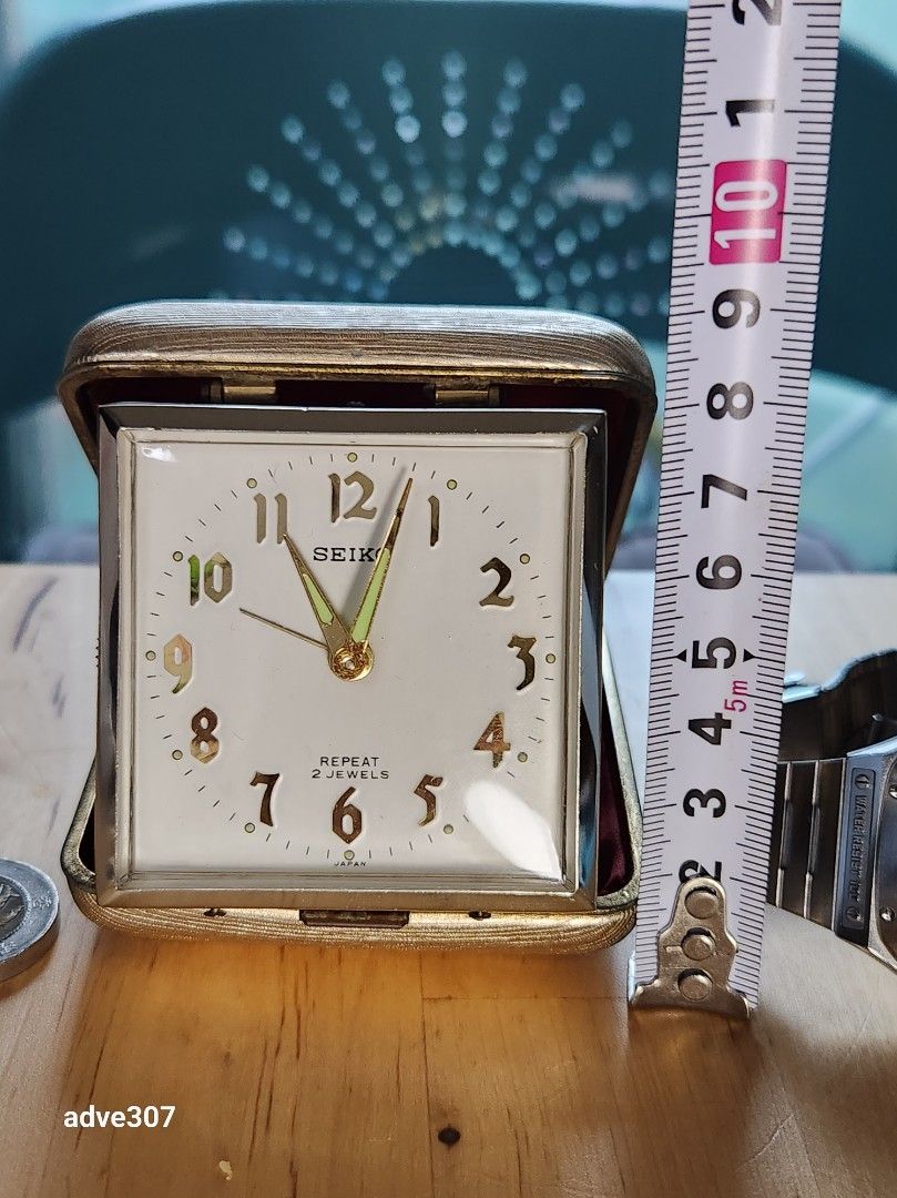 Seiko vintage alarm Clock 昭和時代摺合式上鏈機械式旅行鬧鐘