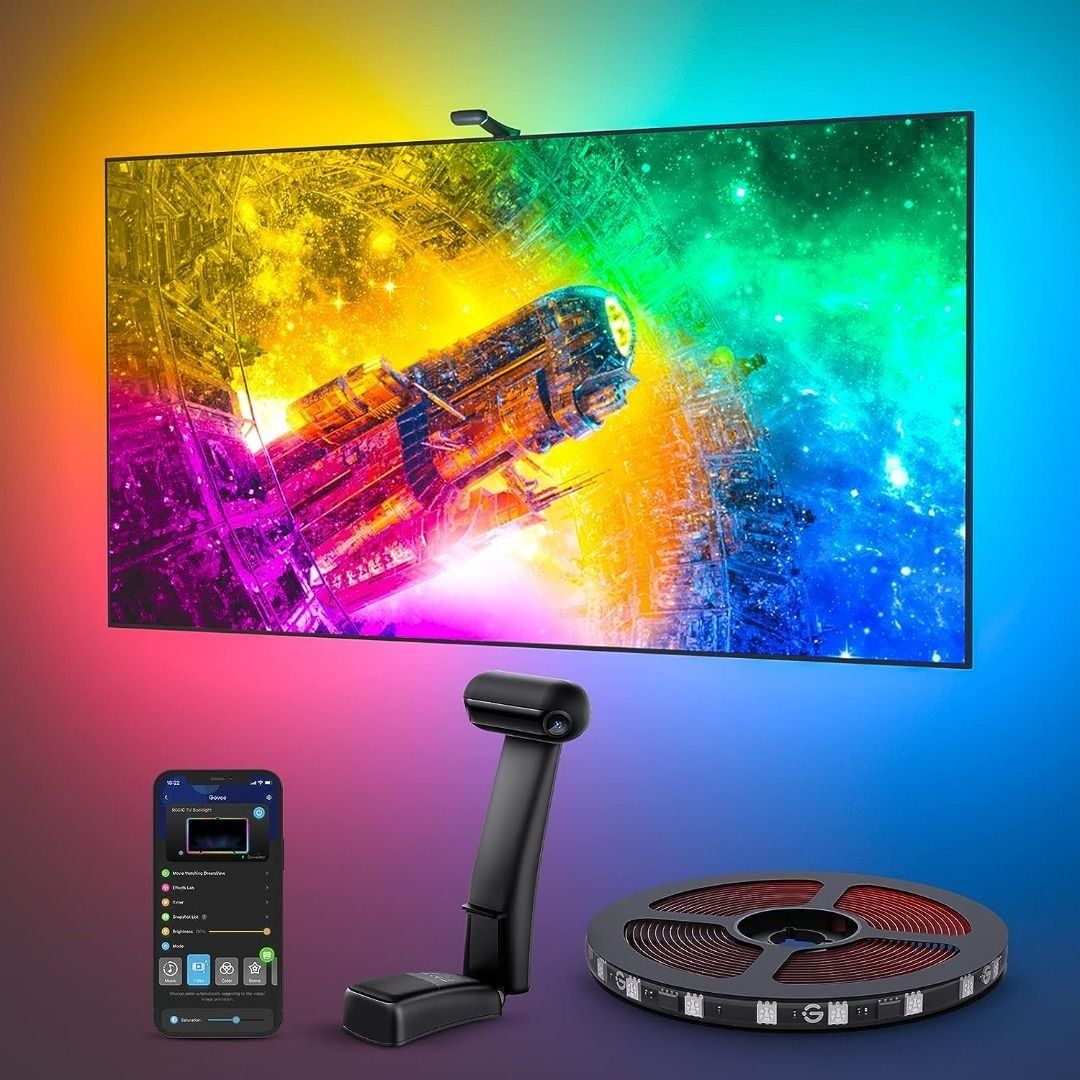 Tuya Smart RGBIC Led TV Backlight Kit with Camera