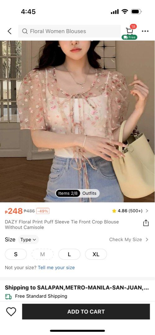 Sheer Floral Top SHEIN (Category: Blouses) located in San Juan City. Submitted by ririmmo2 (Listing ID 1259171310, Image 3). Description: RFS: was supposed to use this for an event but it arrived late Brand New, Unused L on tag but it looks smaller Tags: Blouse Floral Puff Sleeve Girly Garden Chic Tie.
