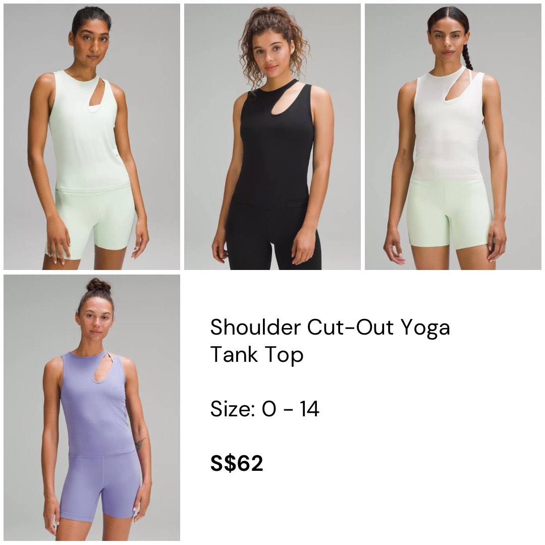 Sizes 0-14) Shoulder Cut-Out Yoga Tank Top, Women's Fashion, Activewear on  Carousell