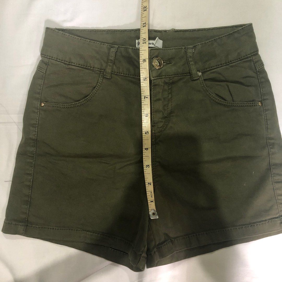 Army green denim shorts new arrivals