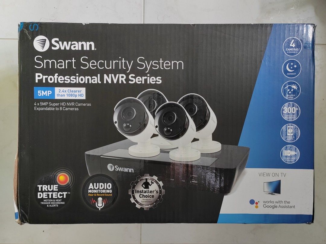 Swann 5mp super hd 2tb hdd with 4 x 5mp thermal sensing bullet cameras hotsell