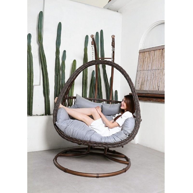 Swing Chair Nordic style hanging chair PE Rattan Chair Double