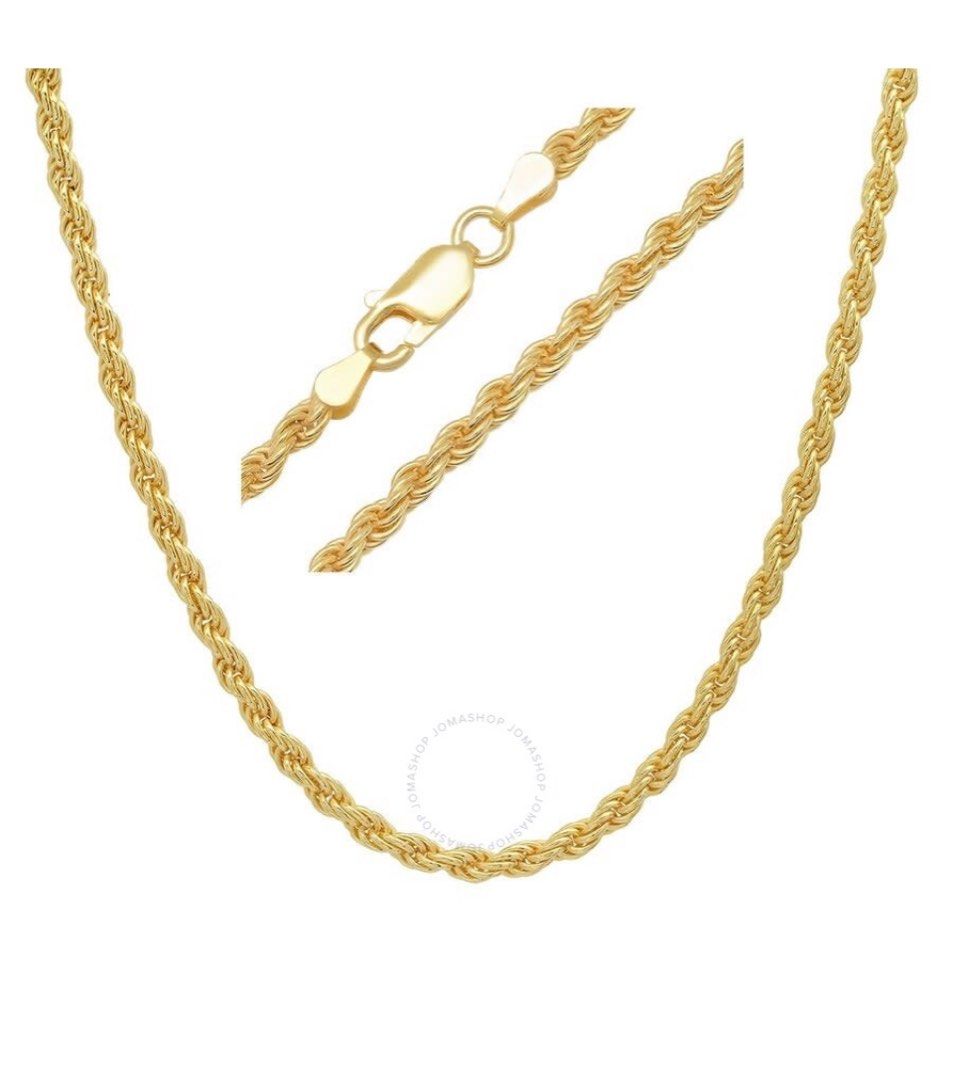 Kylie Harper Thick Heavy Men s Italian 14k Gold Over Silver Rope Chain 29