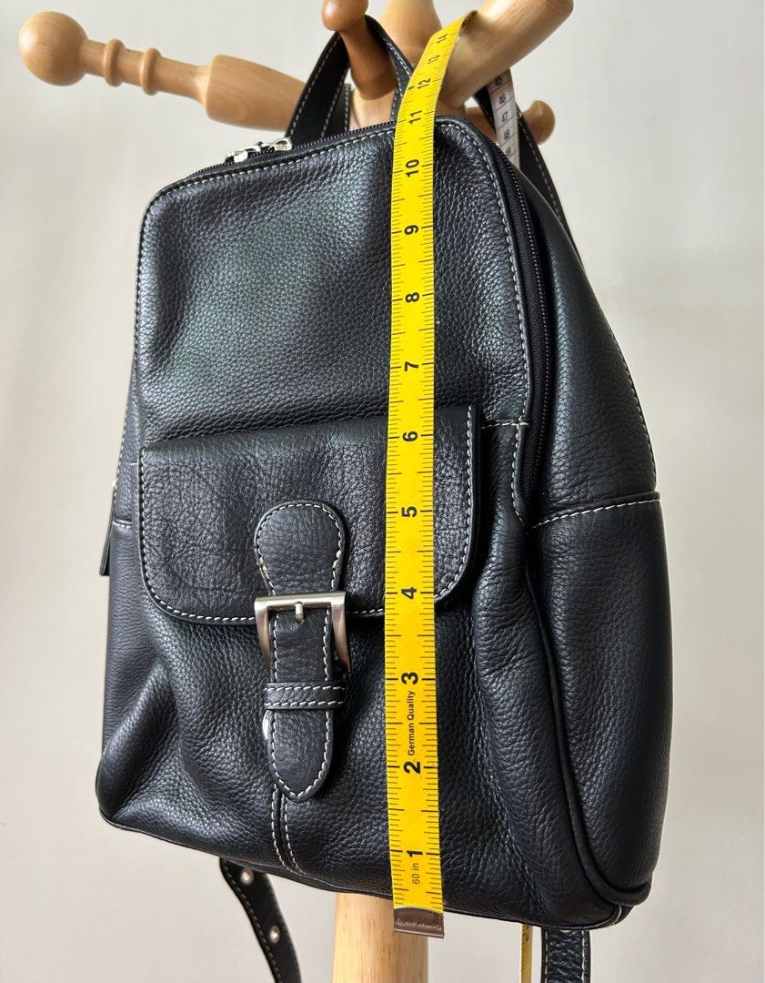 Tignanello black leather backpack top