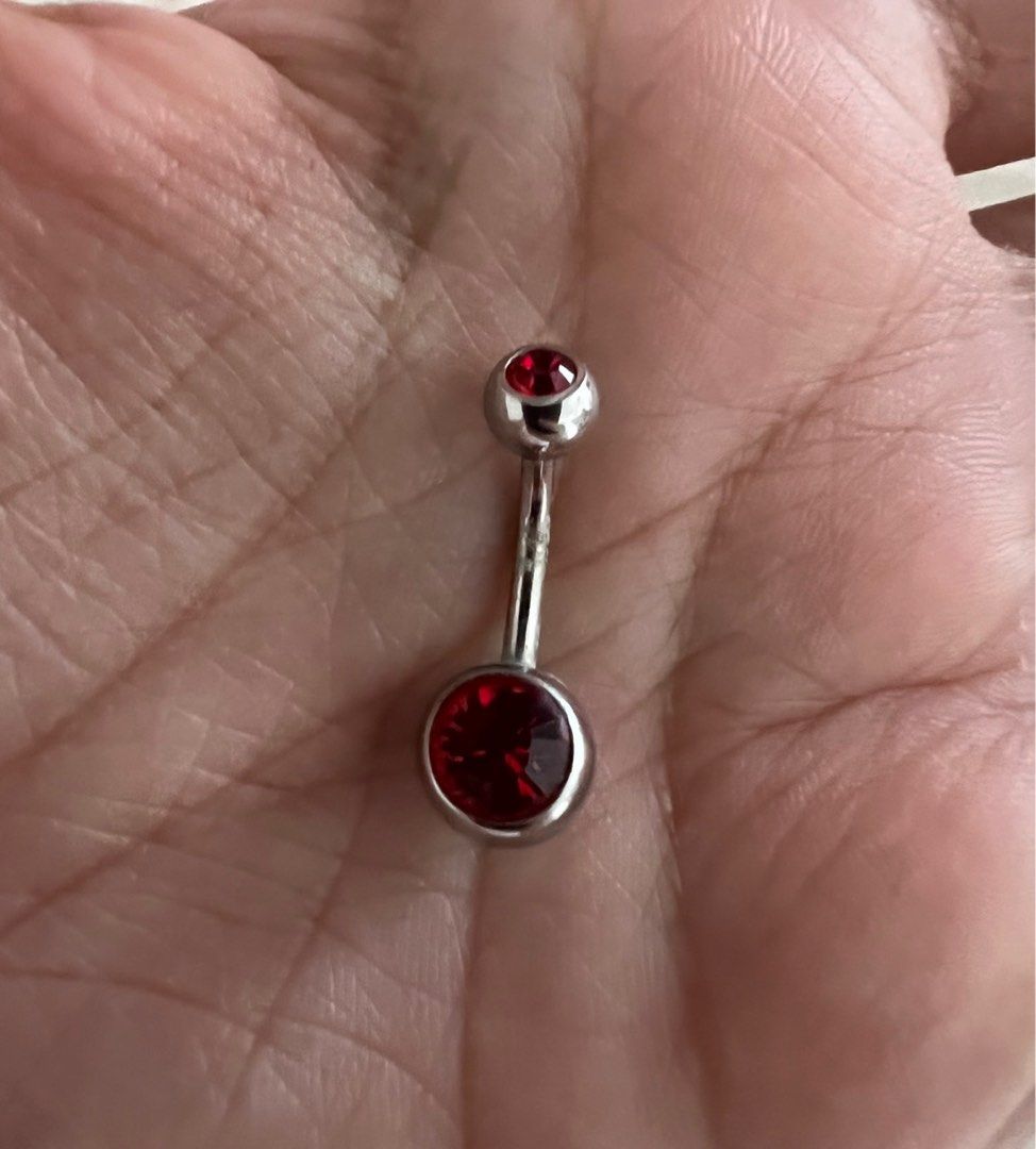 Ruby belly button ring top