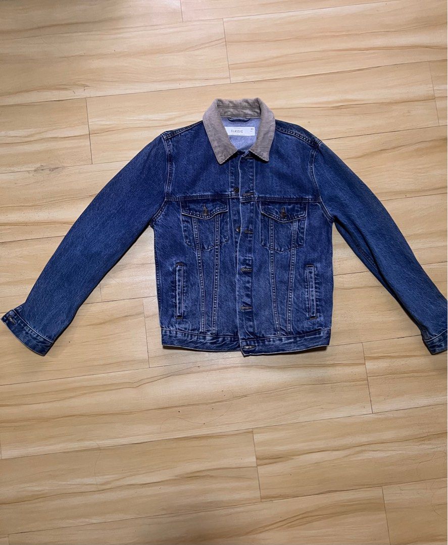 topman denim jacket fur collar
