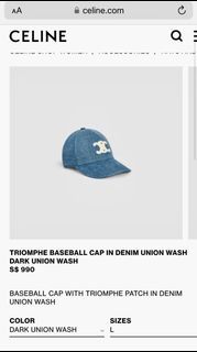 TRIOMPHE BASEBALL CAP IN DENIM UNION WASH - DARK UNION WASH