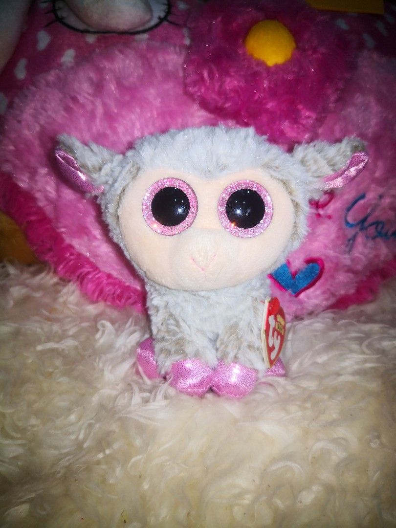 TY BEANIE BOOS DIXIE THE PINK GREY LAMB Hobbies Toys Toys