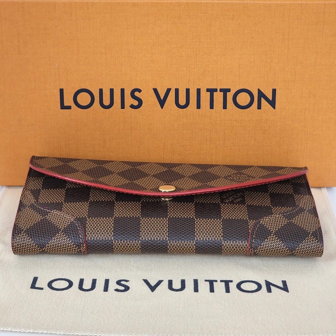 URGENT SALE!!! Authentic LV Portefueille Caissa Wallet Damier Ebene Red,  Luxury, Bags & Wallets on Carousell