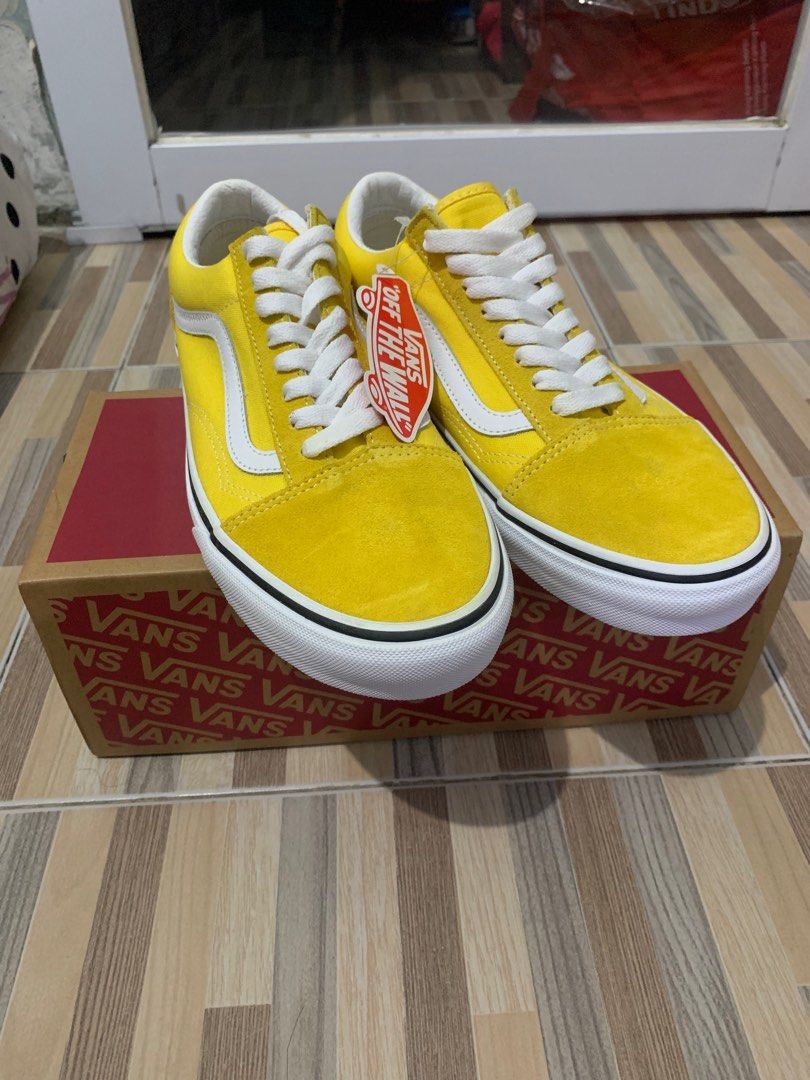 Vans Old Skool Vibrant Yellow Fesyen Pria Sepatu Sneakers di