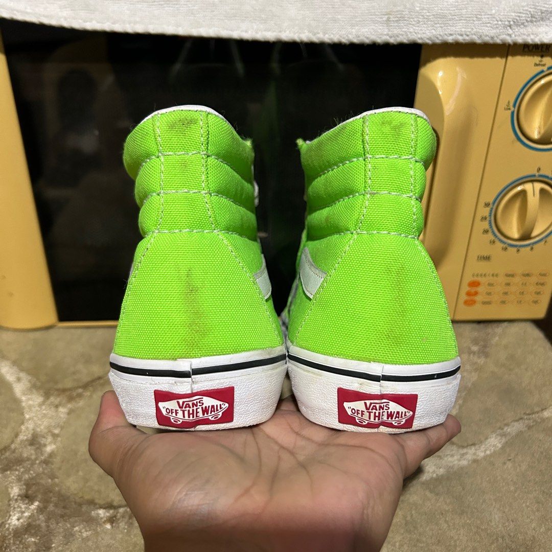 Vans Sk8 Hi Neon Green Gecko Womens Fashion Footwear Sneakers On Carousell 6955