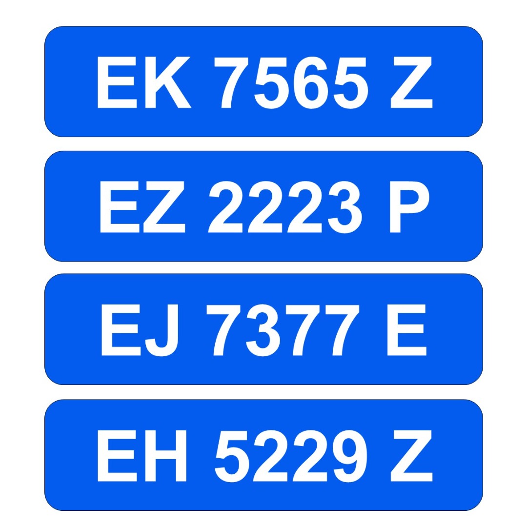Vintage Car Number Plate for Sale 7565, 2223, 7377, 5229, Car