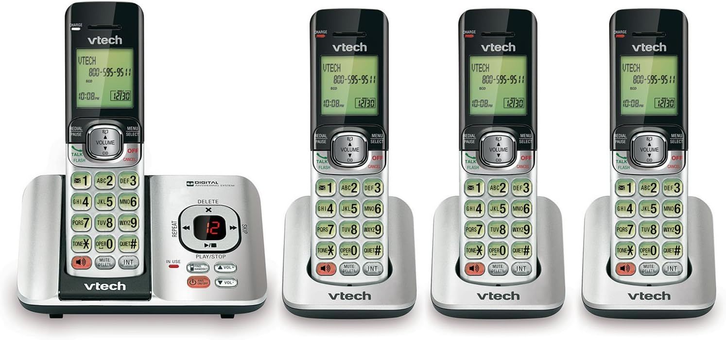 Aazon.co : VTech CS6219-2 DECT 6.0 Cordless Phone, Silver/Black, 2