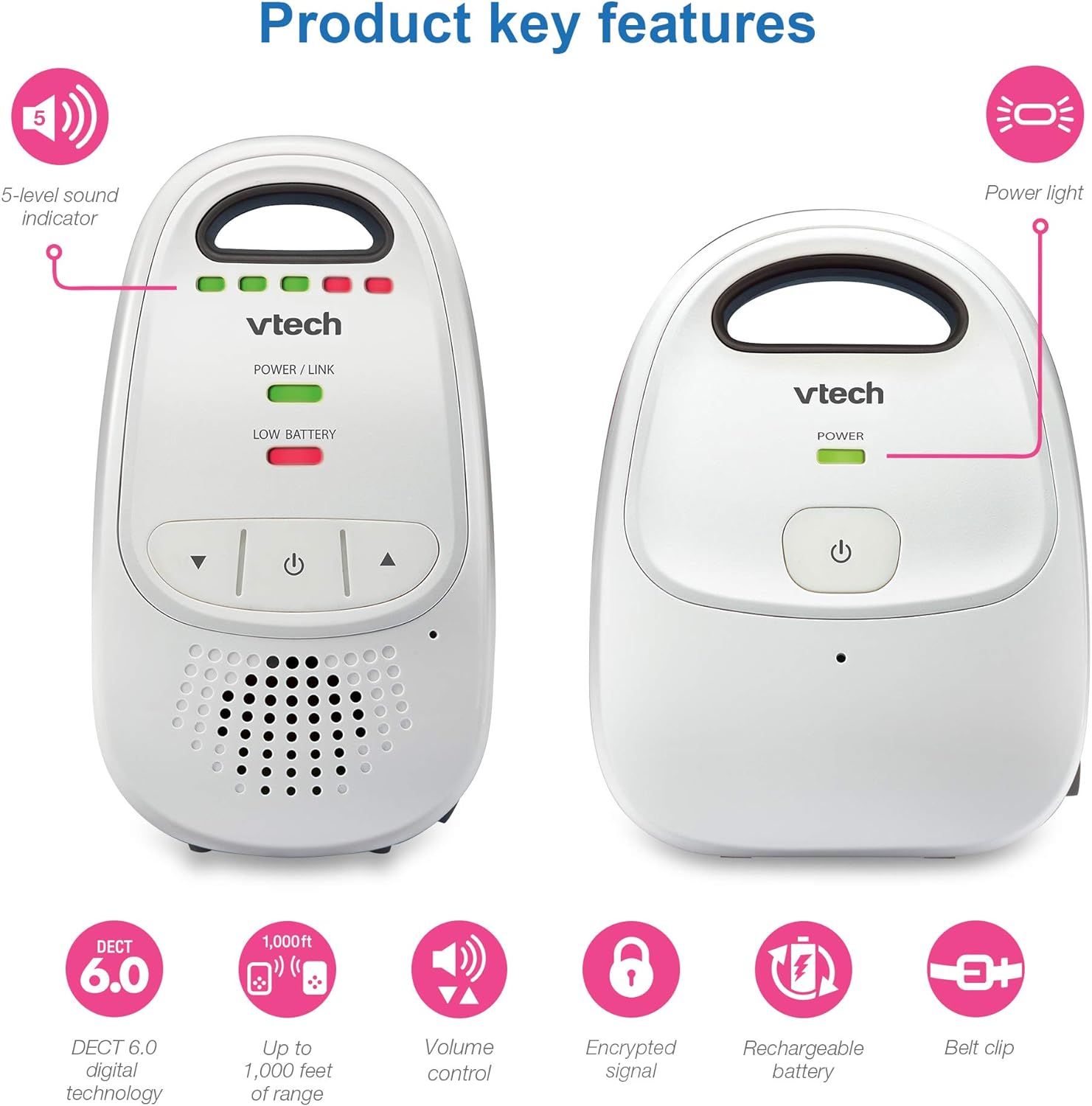 Audio baby monitor with 2 2025 baby units