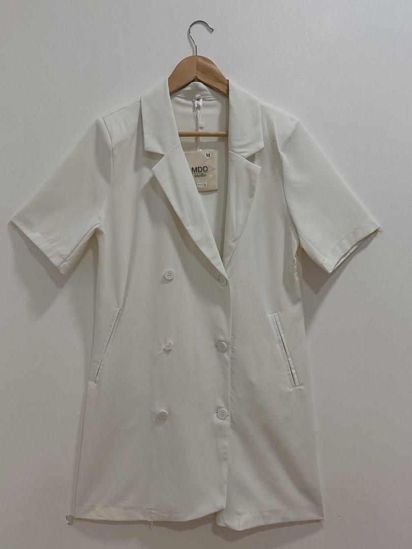 White Coat Dress, Women's Fashion, Dresses & Sets, Dresses on Carousell
