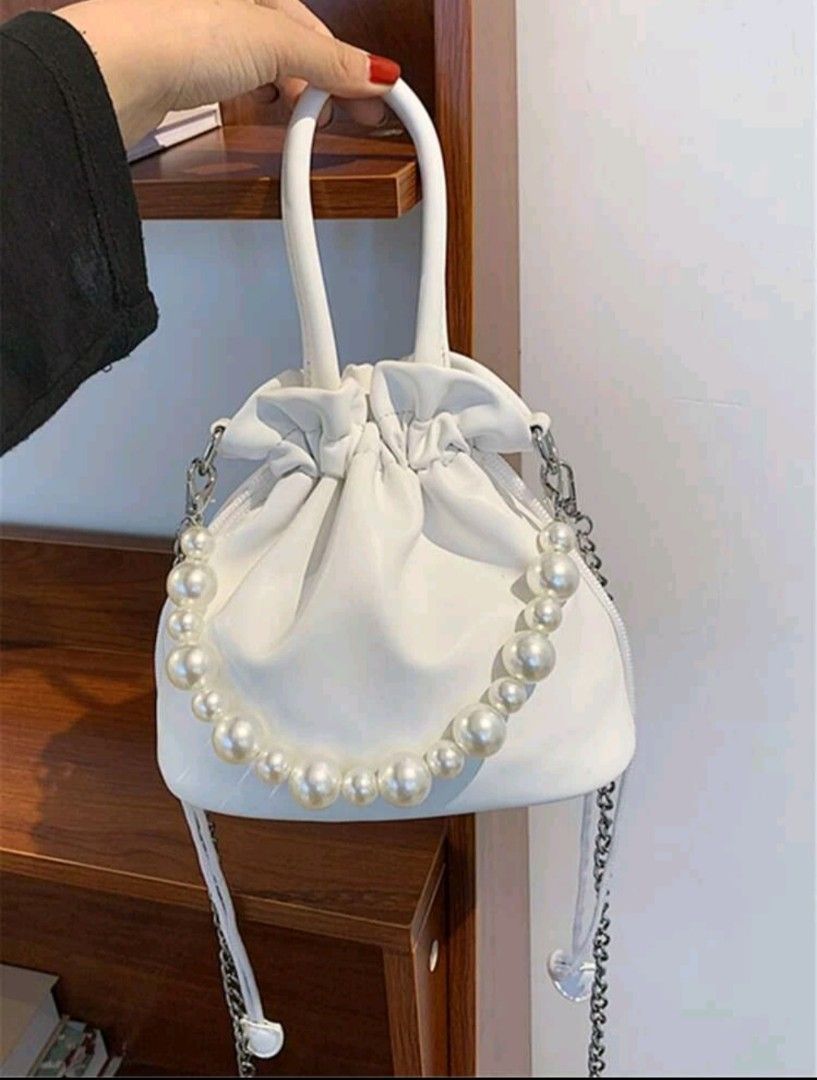 White pearl handbag hot sale