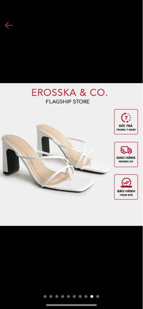 BN White strappy block heels