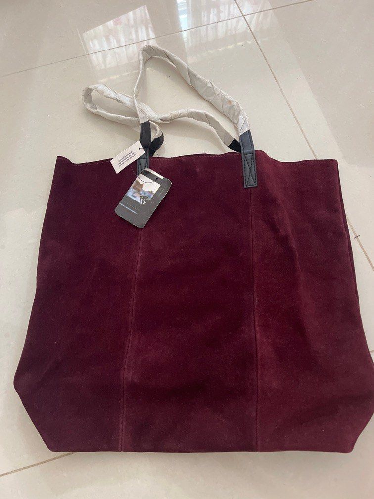 Wine red tote bag Women s Fashion Bags Wallets Tote Bags on