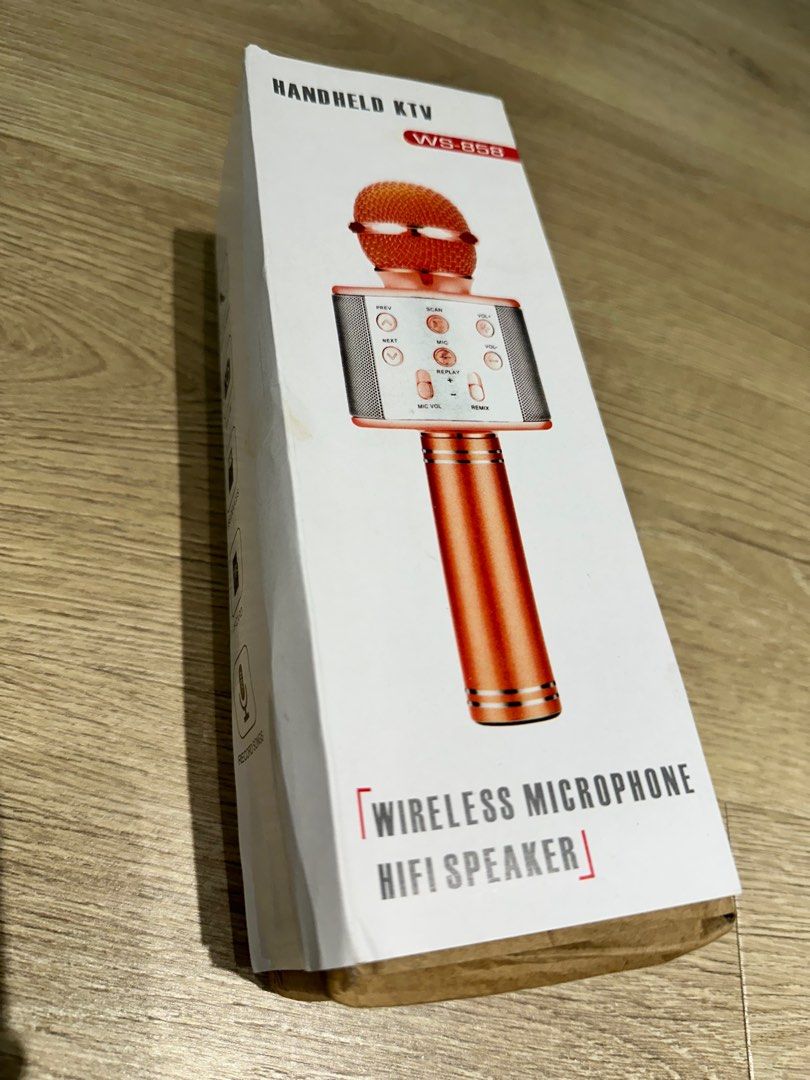 WS-858 Wireless Microphone Hifi Speaker, Audio, Microphones on Carousell