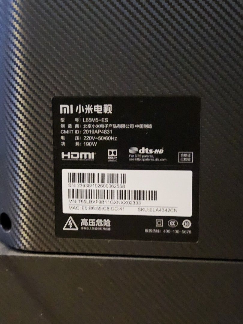 Xiaomi TV 65 Inch(l65m5-es), TV & Home Appliances, TV & Entertainment ...