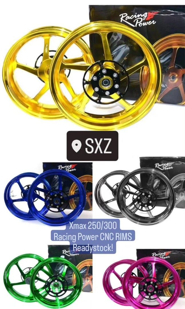 Yellow Rims Xmax Xmax 250/300 CNC Rims Candy Colours, Motorcycles, Motorcycle ...
