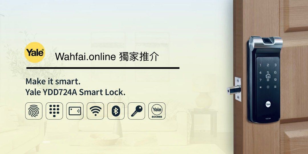 Yale YDD724A 限時優惠 閘趟 木門 最新款電子鎖 有鎖匙 Deadbolt Smart lock （分類：門鎖、門、閘）位於 Hong Kong。 由 wah3f 提交（商品編號 1259095901，圖片 3）。簡介： ㊙️$2500限時優惠，只限首10位❗️的網上訂單。✅ 零售價$2980 Deadbolt Smart Lock Main Feature: 指紋Fingerprint 密碼Pin Code 拍卡RFID Key Tag 藍芽Bluetooth（另購） 上網Wifi插蘇 遠距離控制（另購） 鎖匙Mechanical Key Override 手機App - Yale Home App。
