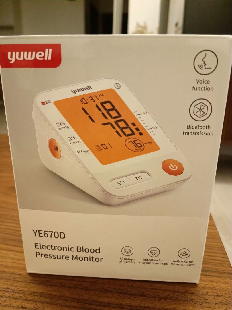 Yuwell YE670D electronic blood pressure monitor, Health & Nutrition
